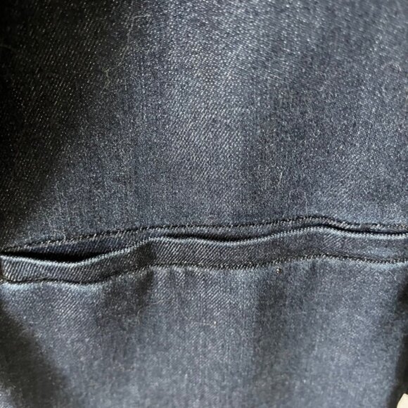 Mexx black cropped snap button front swing denim blazer size 14 - Picture 5 of 8